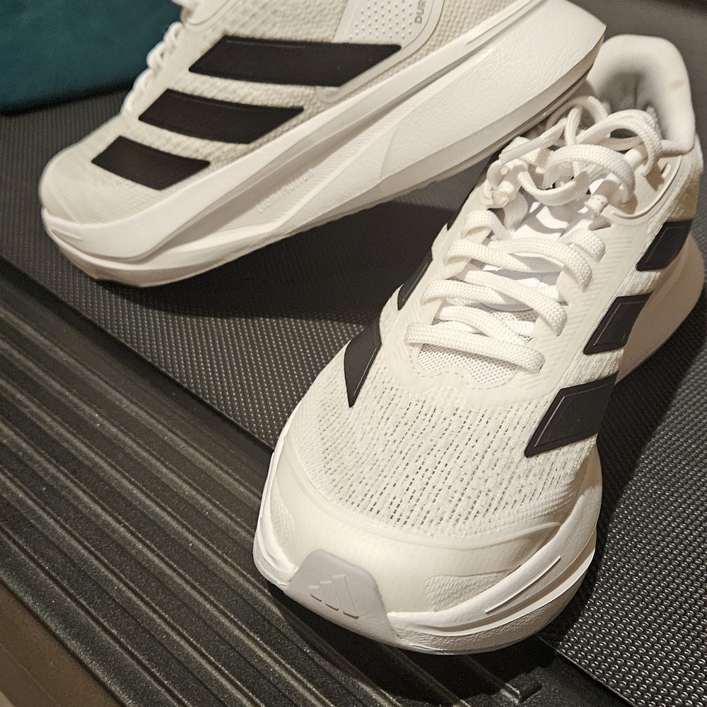 Adidas Women's White Sneakers with Black Stripes
